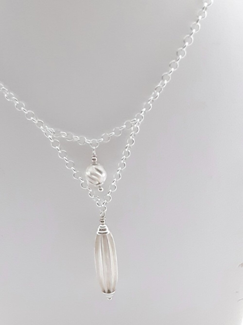 NEW 925 sterling silver fancy seed pod necklace